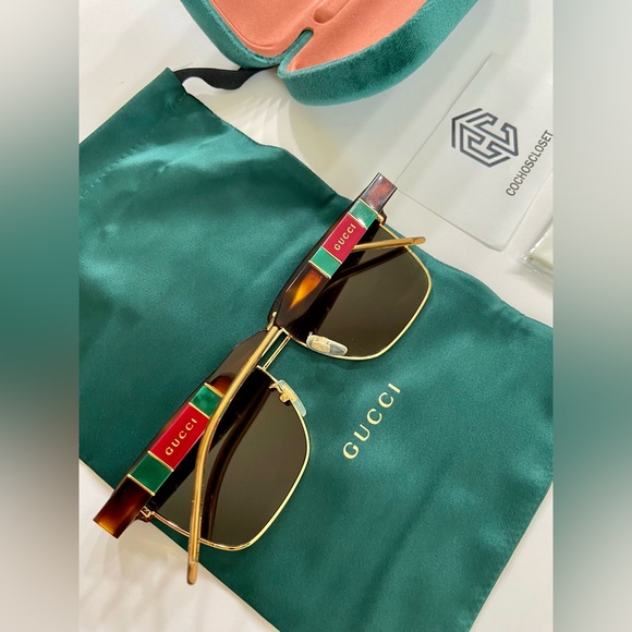 GUCCI SUNGLASSES GG0603S YELLOW SEE THROUGH MENS CLUBMASTER STYLE RX ABLE - Picture 7 of 16